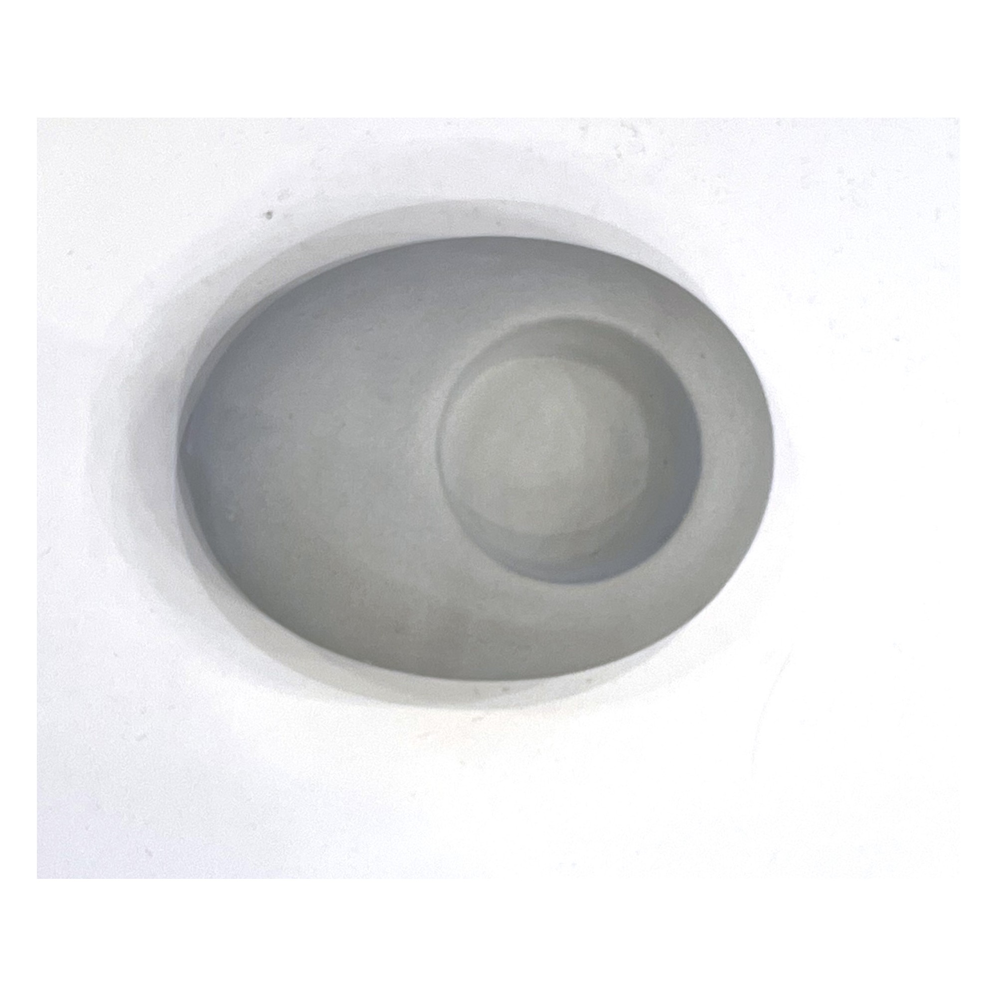 Pebble tealight holder grey A FUTURE PERFECT, top view