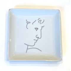 Assiette carrée en porcelaine 12 x 12 cm Antinoos A FUTURE PERFECT, vue de haut