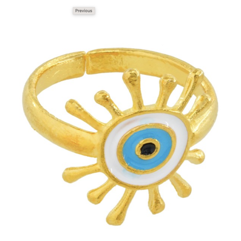 Ring Mataki-Ilios gold plated POUPADOU, front view