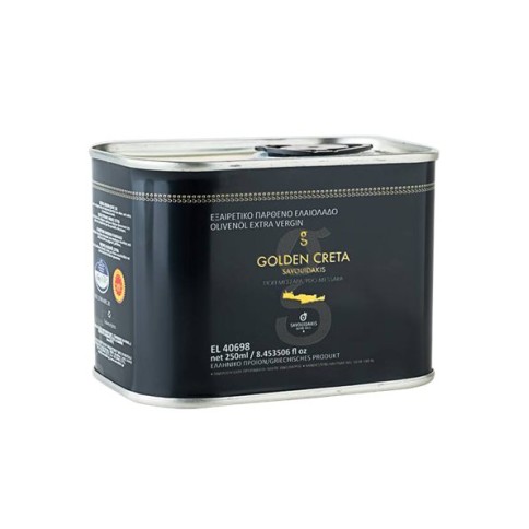 Huile d'olive extra vierge Messara AOP Golden Creta 250ml SAVOUIDAKIS, vue de côté