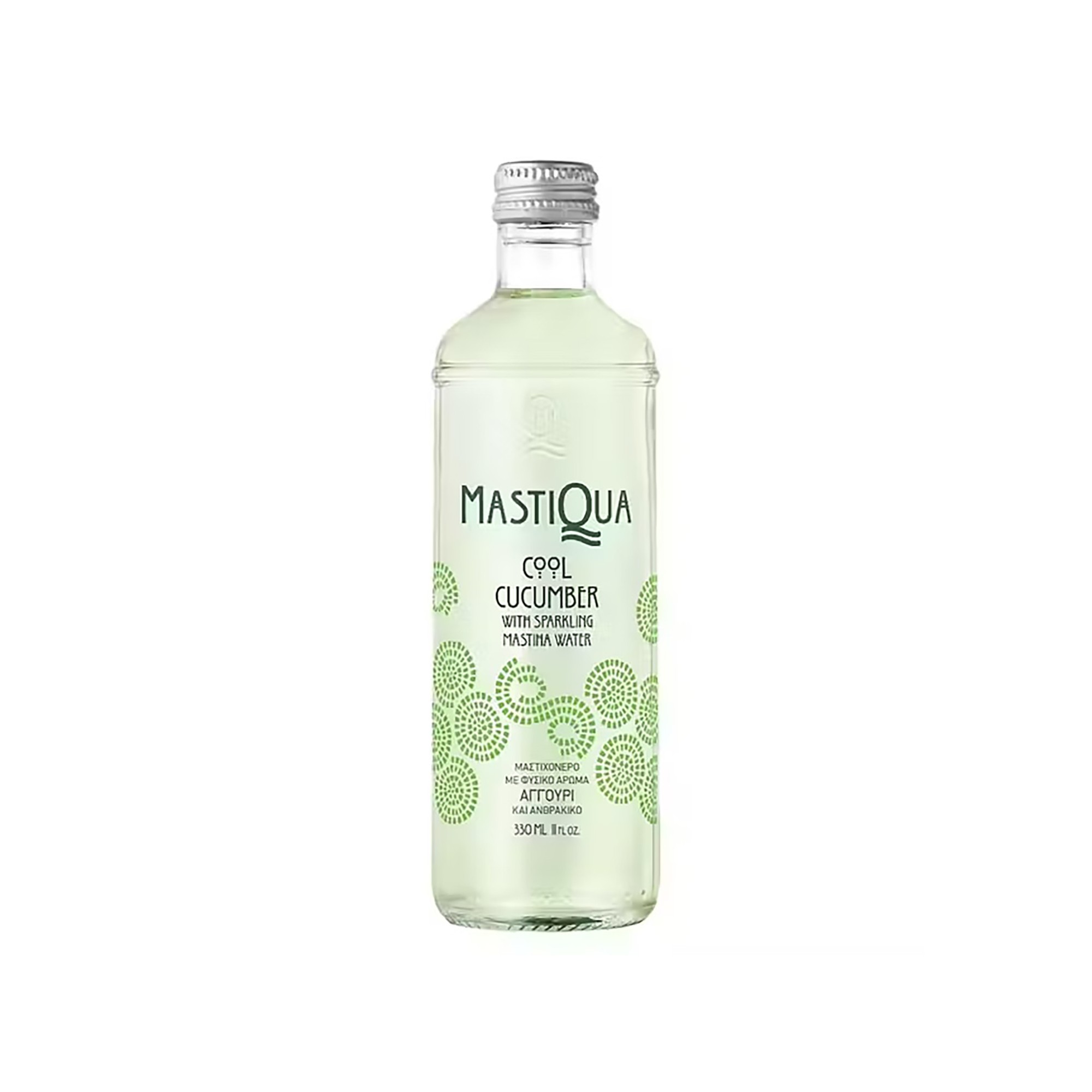 Mastiqua thé vert, eau pétillante au mastiha et concombre 330ml MASTIQUA vue en face