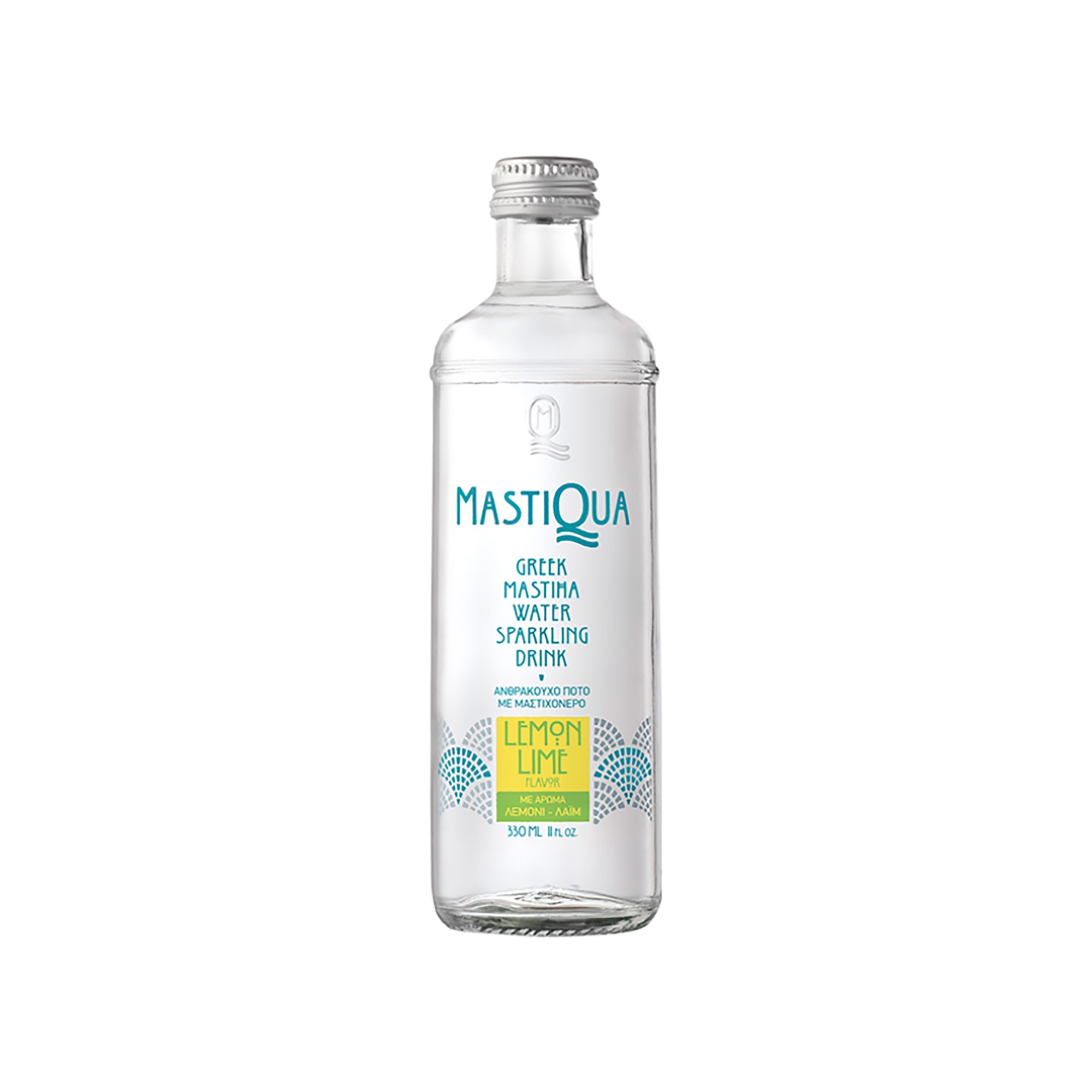 Mastiqua green tea, sparkling water with mastic and lime 330ml MASTIQUA front view