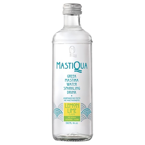 Mastiqua green tea, sparkling water with mastic and lime 330ml MASTIQUA front view