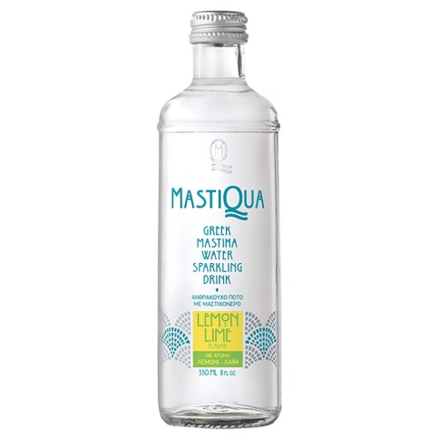 Mastiqua thé vert, eau pétillante au mastiha et citron vert 330ml MASTIQUA vue en face