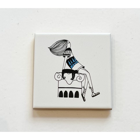 Ceramic coasters Chilling AFP, front view
