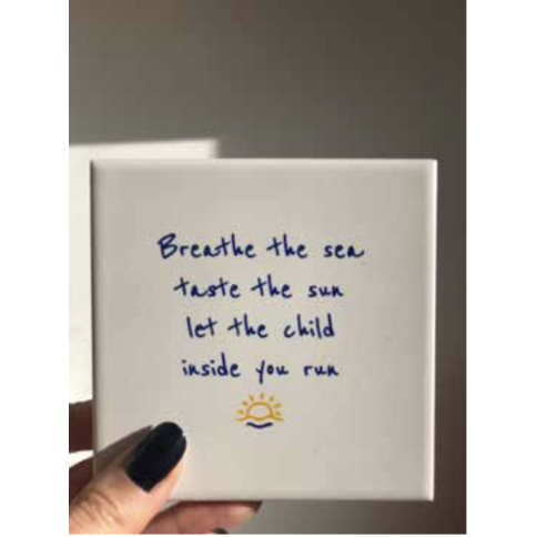 Ceramic coasters Breathe the sea AFP, front view
