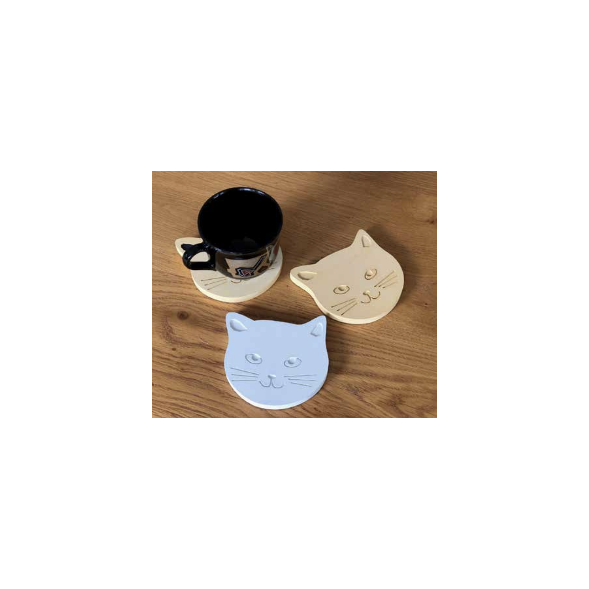 Cat Face coaster A FUTURE PERFECT, top view