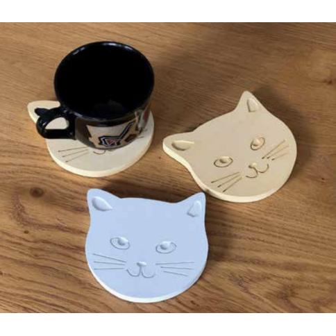 Cat Face coaster A FUTURE PERFECT, top view