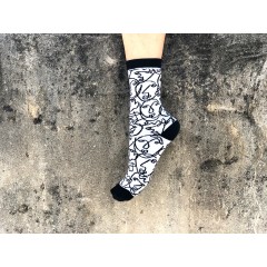 Chaussettes blanches "Faces" A FUTURE PERFECT, vues de face 2