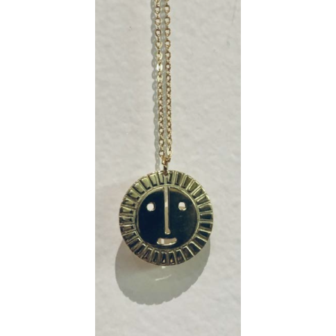18k Gold plated pendant - Sun Face A FUTURE PERFECT, front view