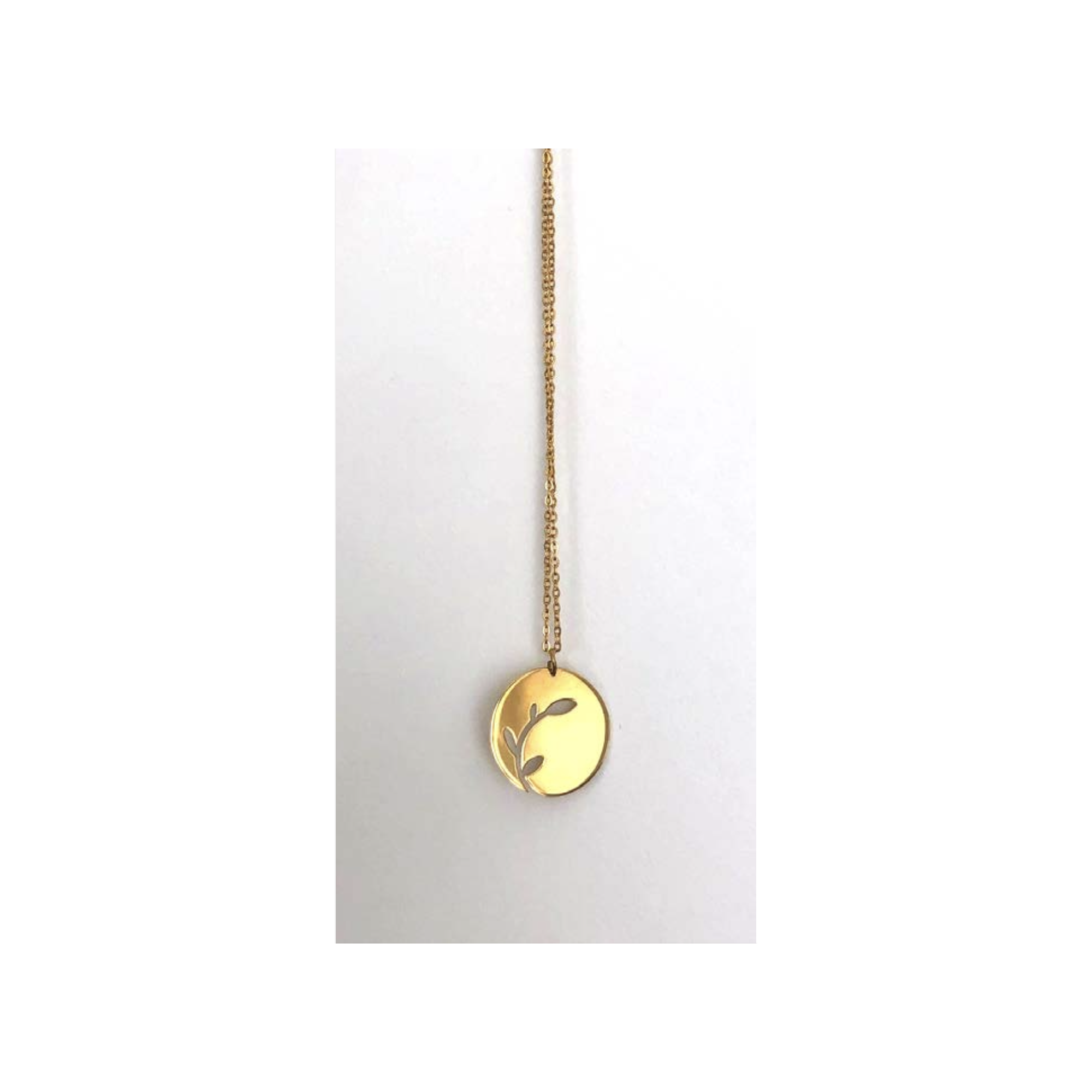 18k Gold plated pendant - Olive Branch A FUTURE PERFECT, front view