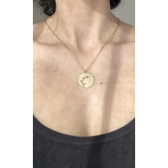 18k Gold plated pendant - Olive Branch A FUTURE PERFECT, wore by a woman