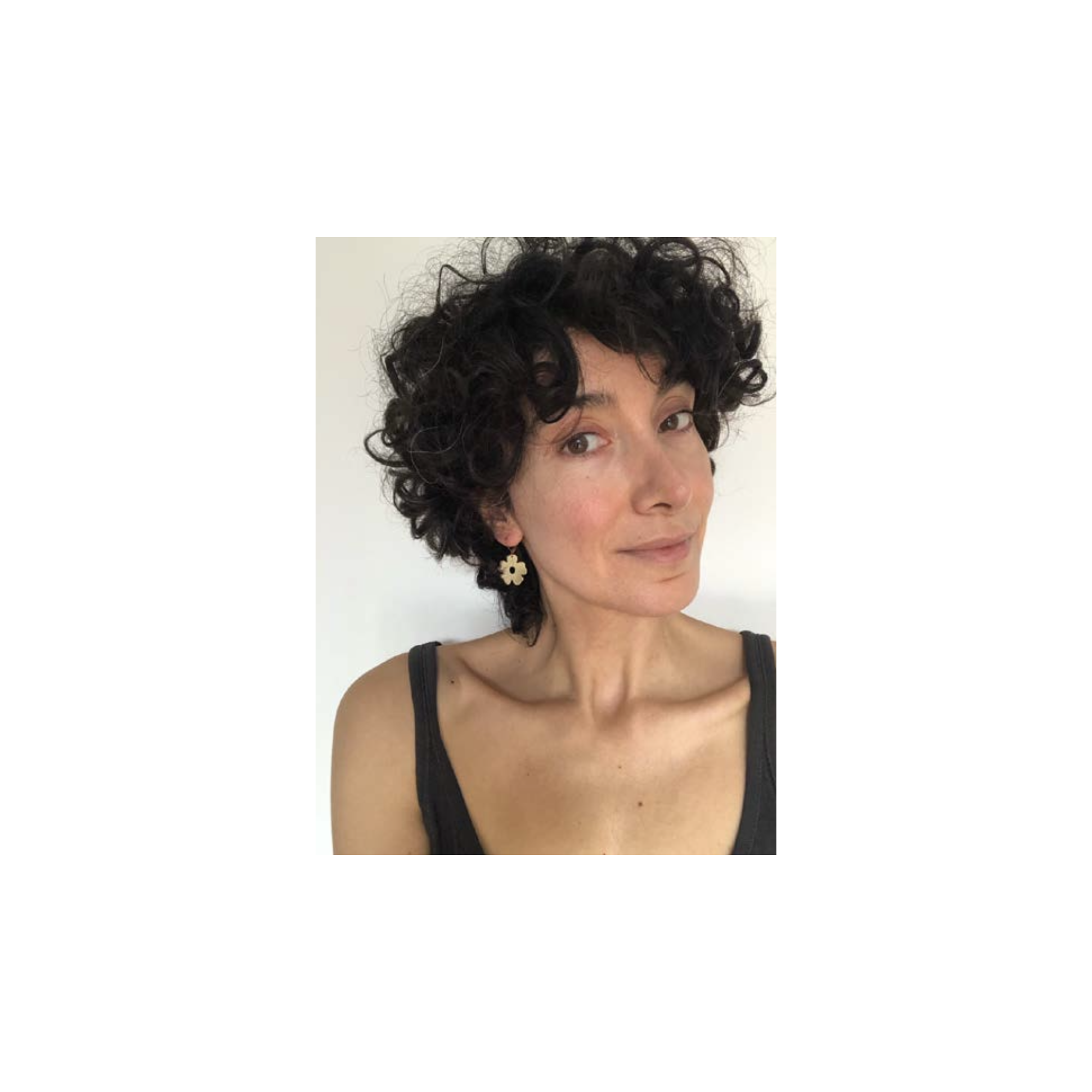 Pendant Earrings - Flower Petals A FUTURE PERFECT, wore by a woman