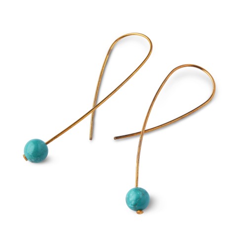 Boucles d'oreilles Stoned Loop - Turquoise A FUTURE PERFECT, vue de haut