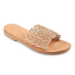 Vegan handmade sandals from rope straps GSP Sandals, three quarters view