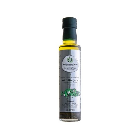 Olive oil with oregano « Mediterranean Taste » 250ml SAVOUIDAKIS, front view