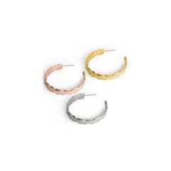Hoop earrings in electro gold, electro rose gold and electro rhodium