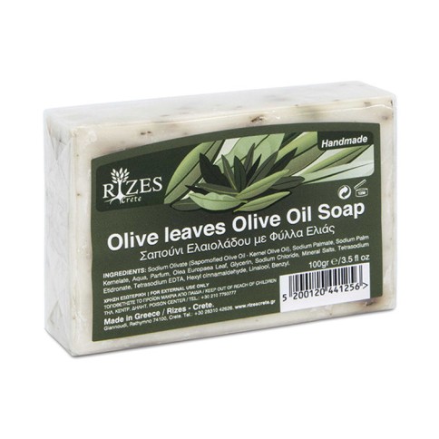 Olive leaves olive oil soap 100g RIZES, front view