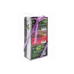 Coffret cadeau 3 savons à l’huile d’olive 3 x 100gr RIZES CRETE, vu de face