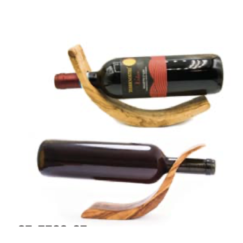 Θήκη για μπουκάλι κρασιού από ξύλο ελιάς POUPADOU, μπροστινή όψη