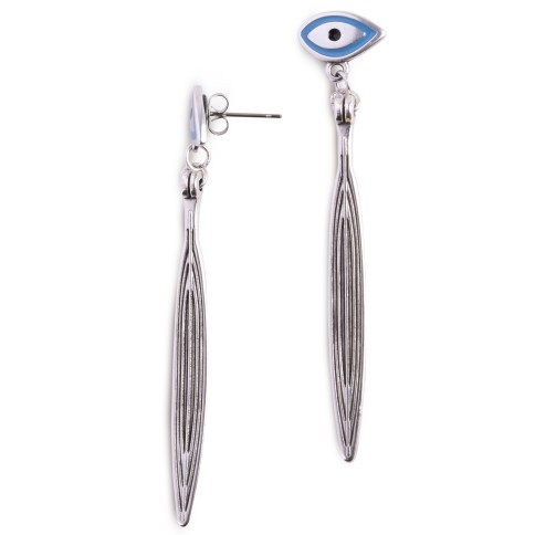 Earrings "Serifos" silver plated POUPADOU, front view