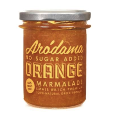 Confiture d'orange de Crète sans sucre ajouté Arodama - pot de 220g, vue de face