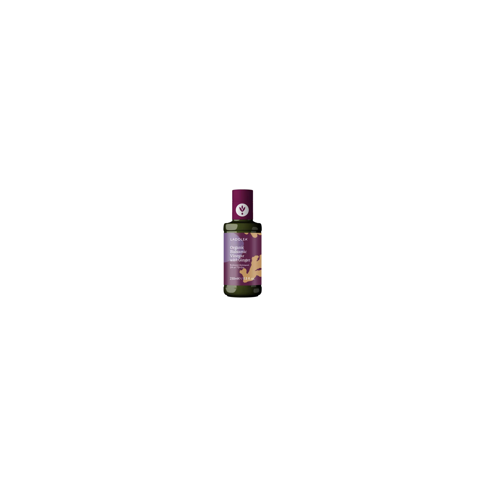 Vinaigre bio doux au gingembre 250ml Ladolea vu de face