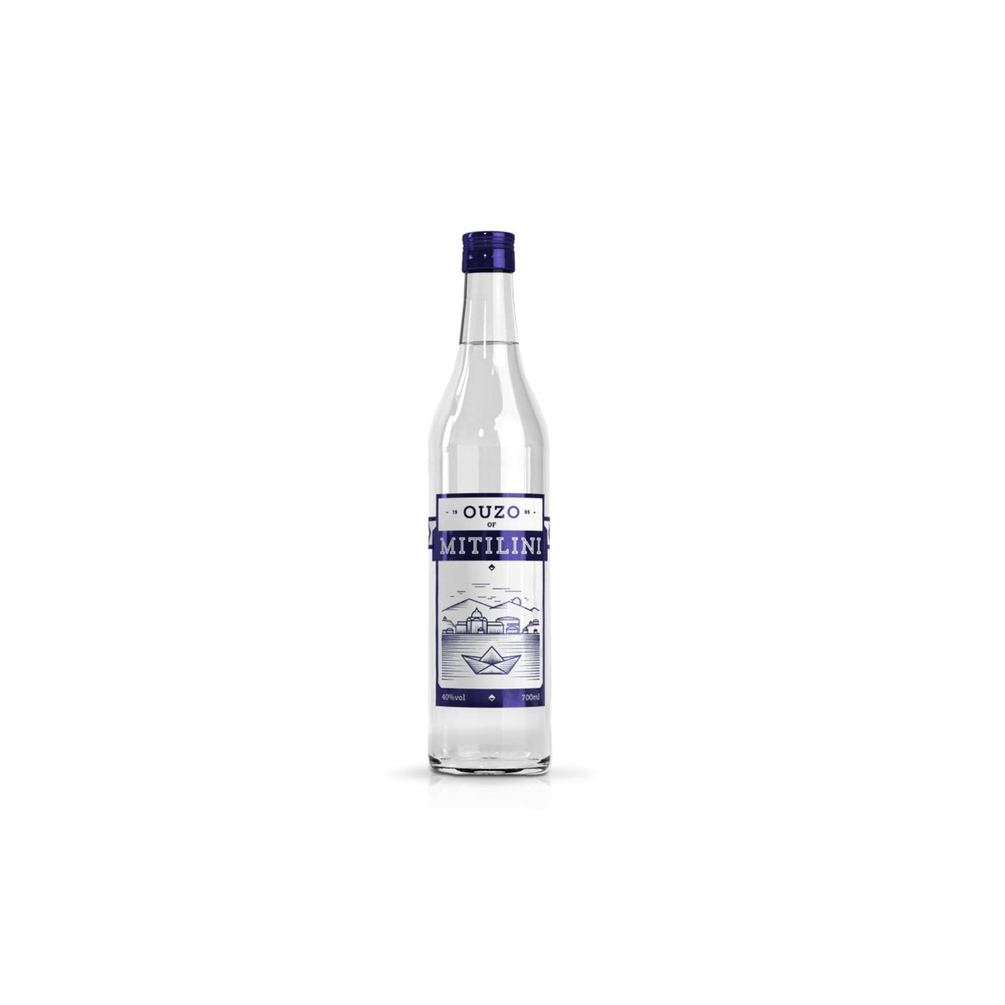 Ούζο Μυτιλήνη 700ml EVA DISTILLERY, μπροστινή όψη