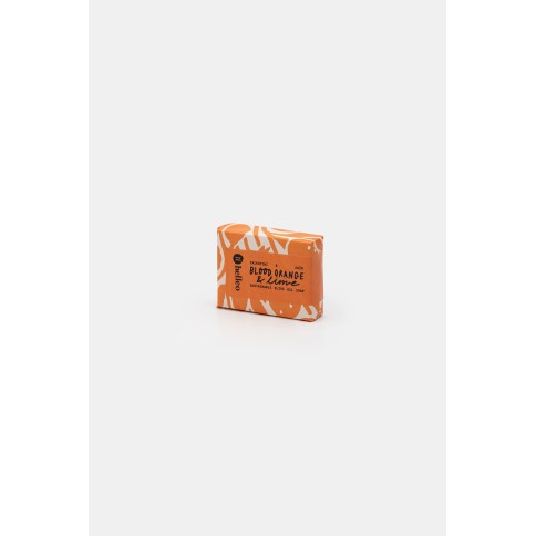 Handmade olive oil soap blood orange & lime 30g HELLEO, front view