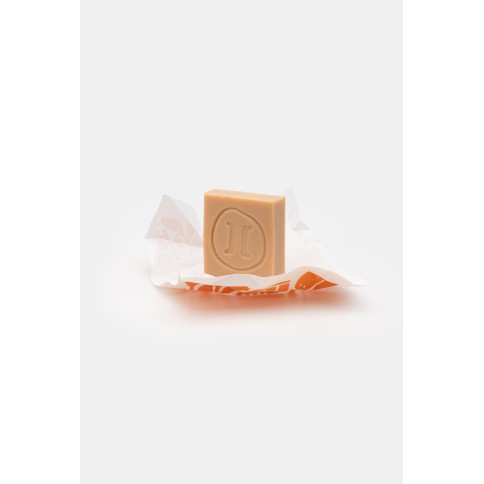 Handmade olive oil soap blood orange & lime 30g HELLEO, front view without packaging