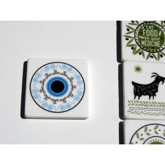 Dessous de verre en marbre Dainty Blue Eye AHGB, vu de face