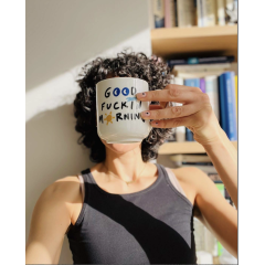 Regular Mug of fine porcelain 410ml Good F*cking Morning AFP, front view