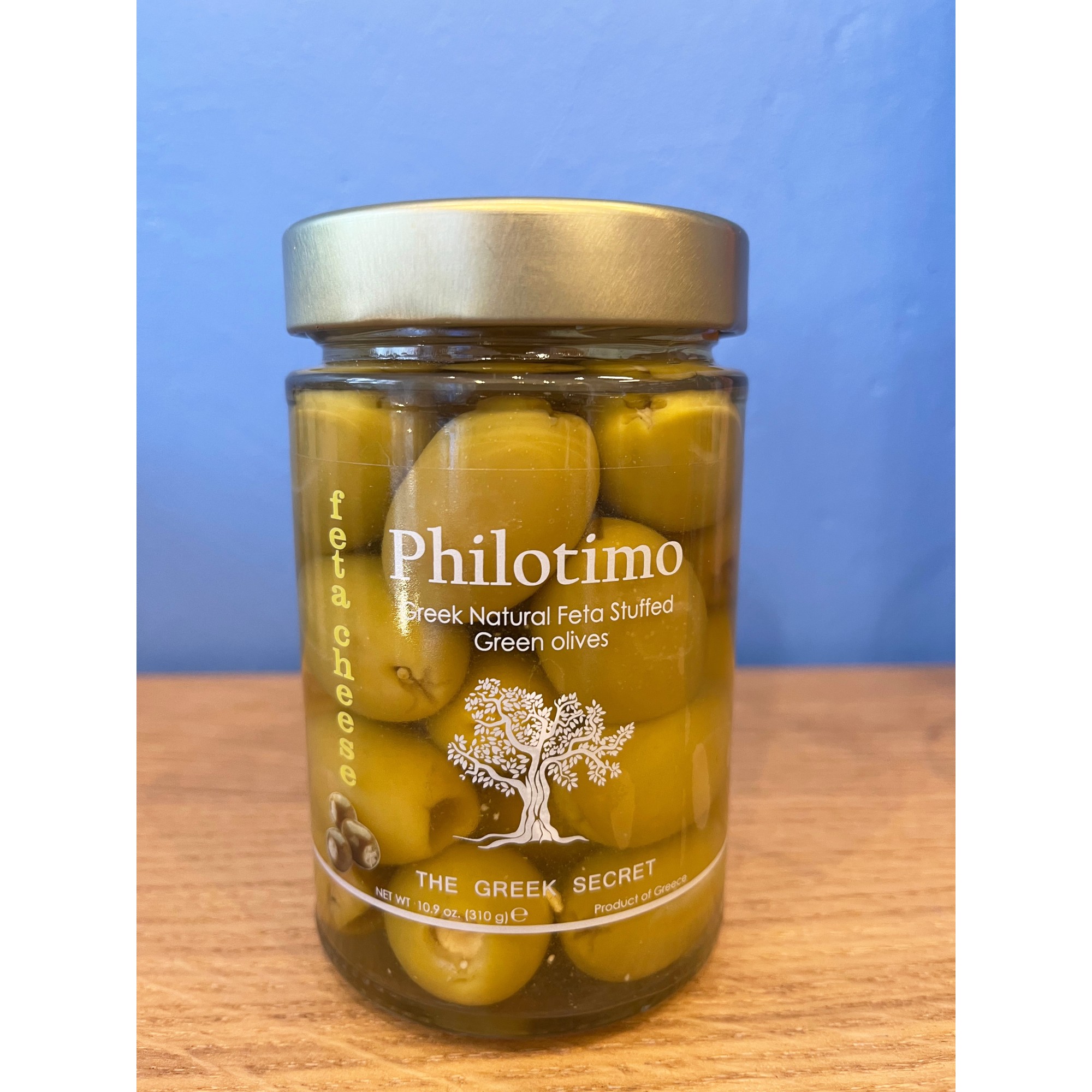 Πράσινες γεμιστές ελιές με φέτα 310g PHILOTIMO, μπροστινή όψη