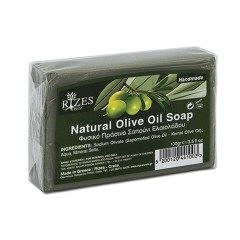 Savon vert naturel à l'huile d'olive 100g RIZES CRETE, vu de face