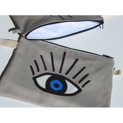 XL Pouch with Waterproof Interior Blue Eye AHGB, front view