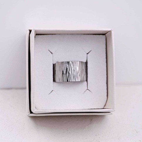 Argento art ring POUPADOU, front view in a box