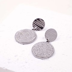 Boucles d'oreilles Phaistos plaquées argent POUPADOU, vues de face