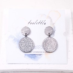 Boucles d'oreilles Phaistos plaquées argent POUPADOU, vues de face