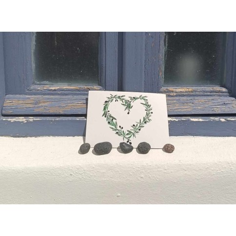 Postcard Olive heart in a row AHGB, front view