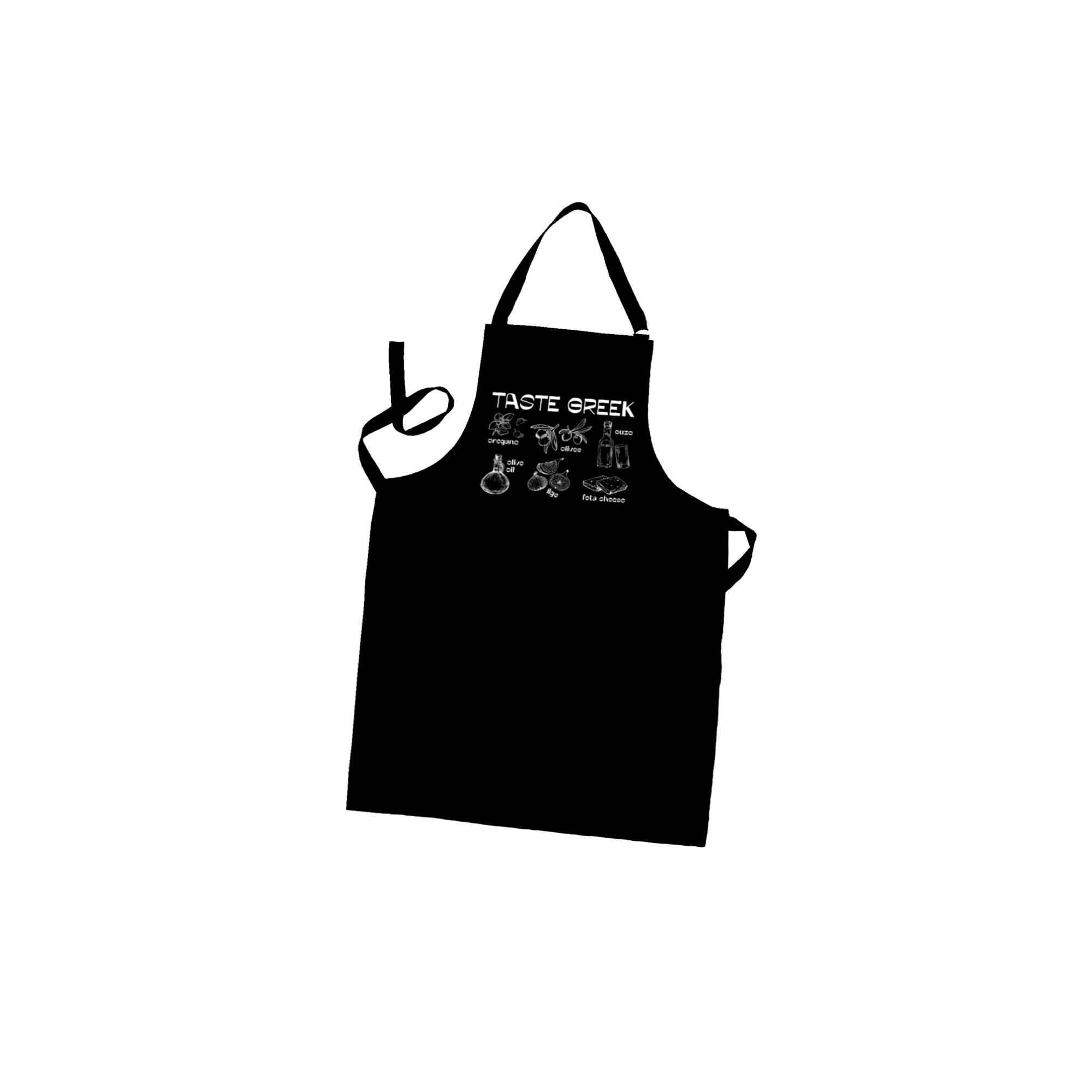 Apron Taste 100% cotton black POUPADOU, front view