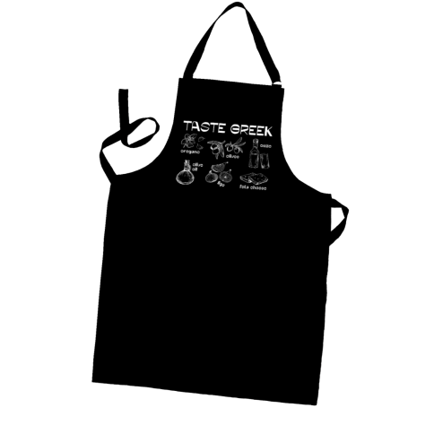 Tablier Taste 100% coton noir POUPADOU, vu de face