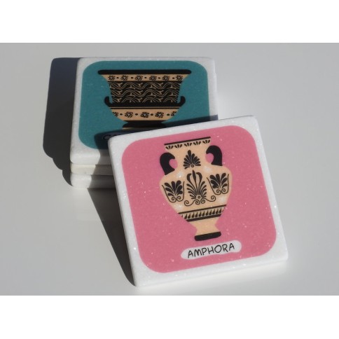 Dessous de verre en marbre Amphora AHGB vu de face