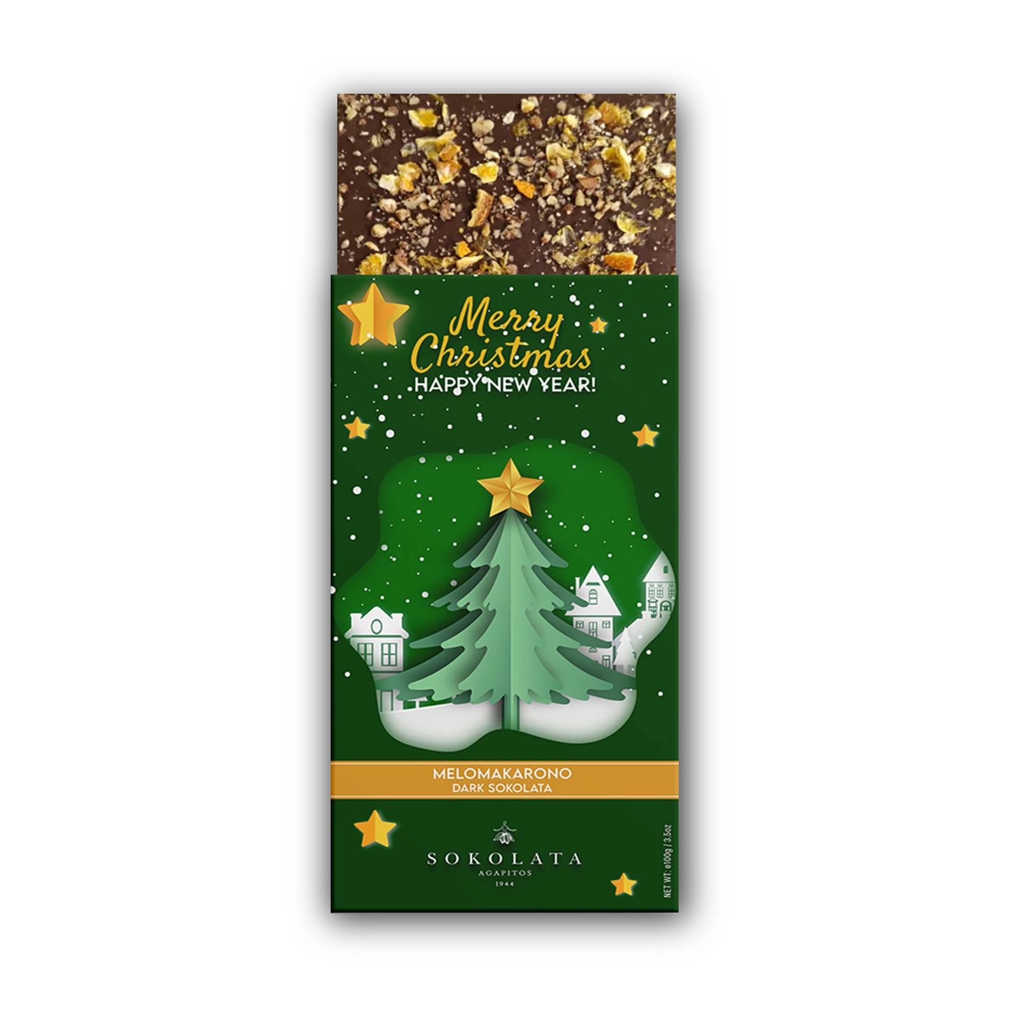 Melomakarono et chocolat noir 100g AGAPITOS, vu de face