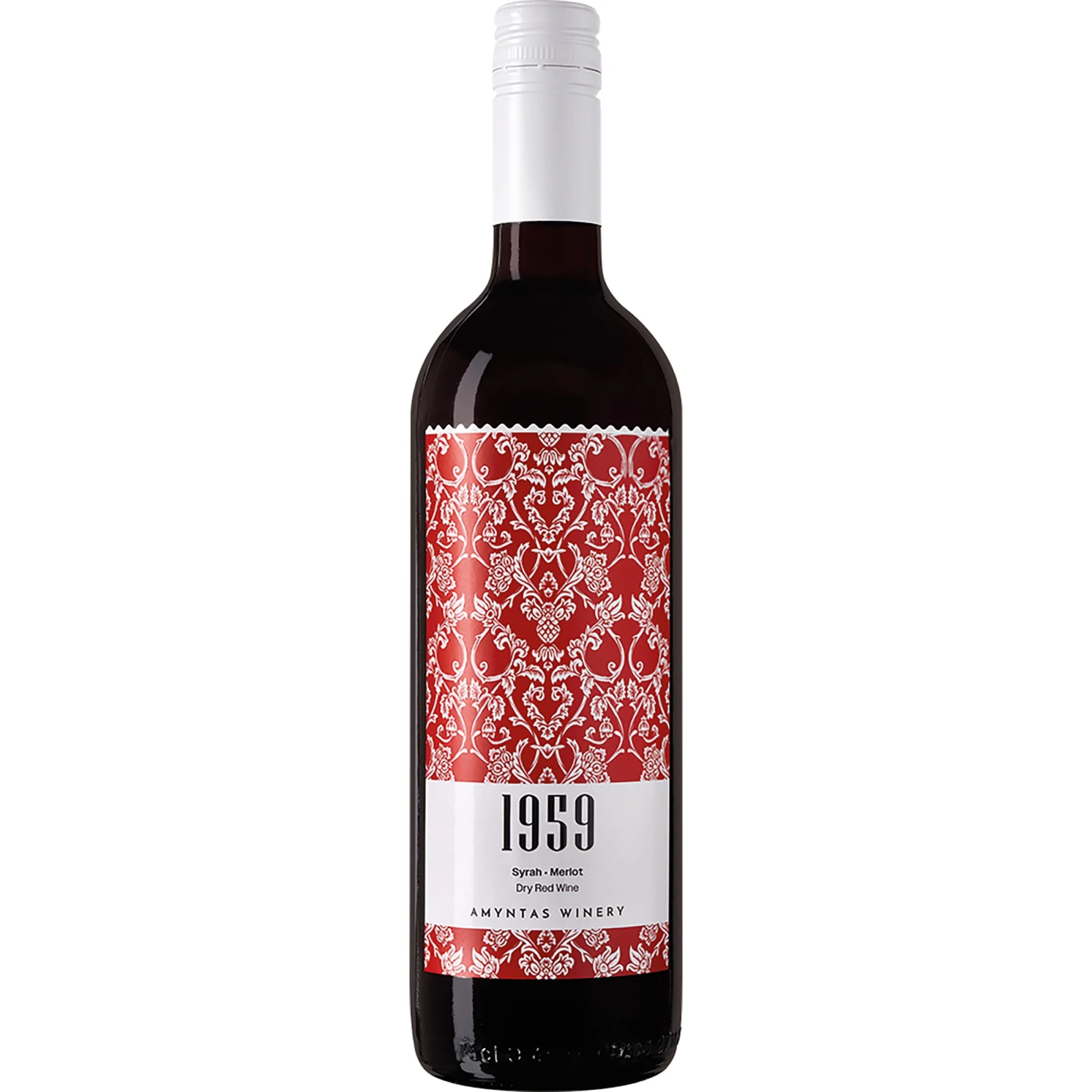 1959 ΠΓΕ Φλώρινα, ερυθρός ξηρός οίνος 75cl Amyntas winery, μπροστινή όψη