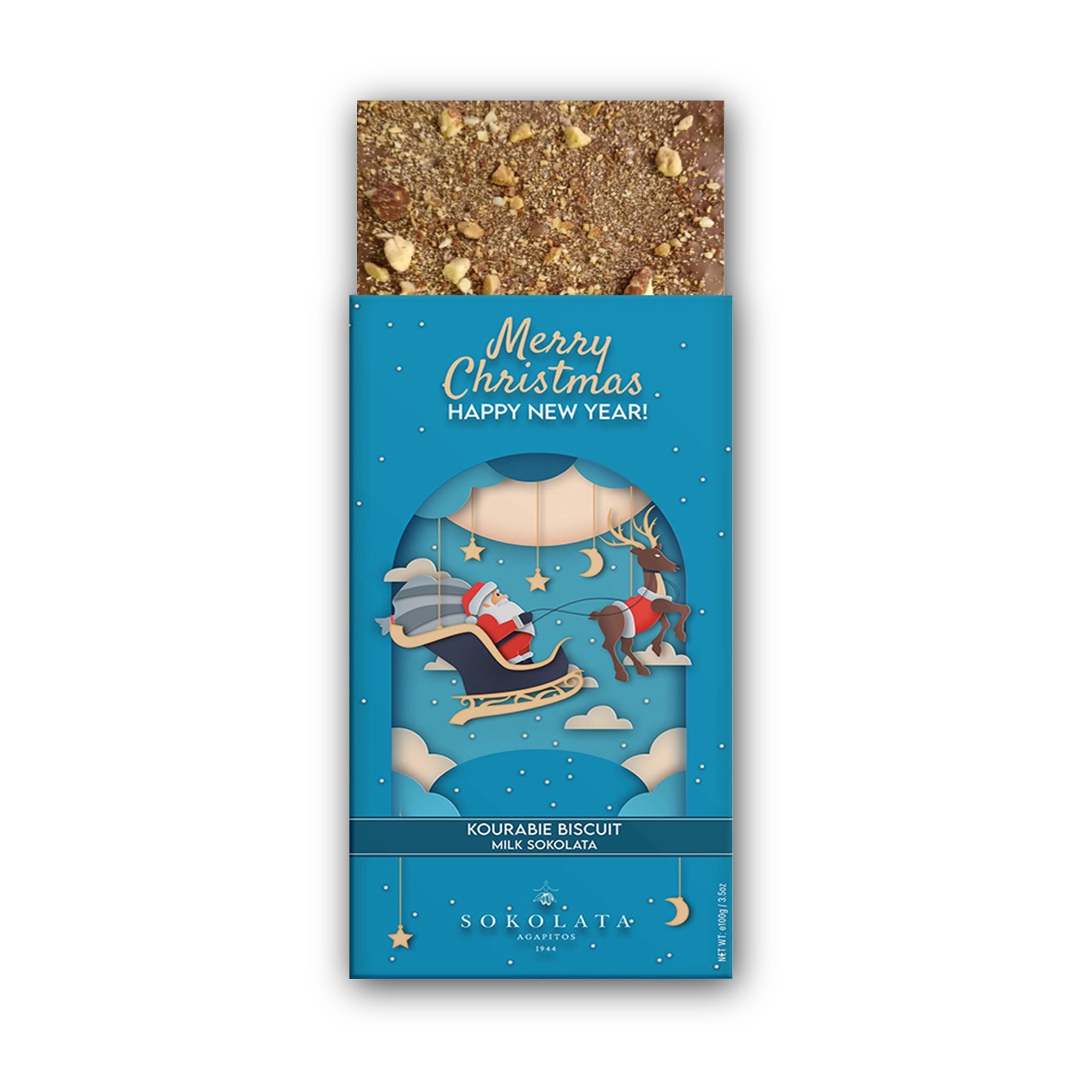 Kourabie biscuit and Milk Chocolate 100g AGAPITOS, front view