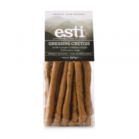 Cretan breadsticks with 9 cereals 250g Est front view