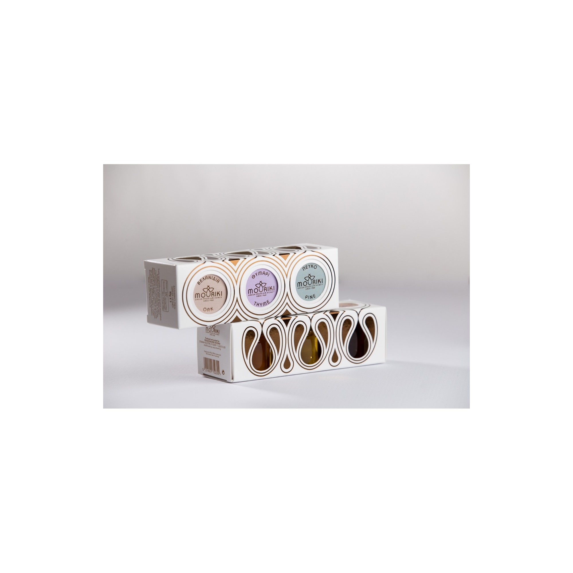 Gift Set of 3 Honeys (3 x 40g) MOURIKI, angle view