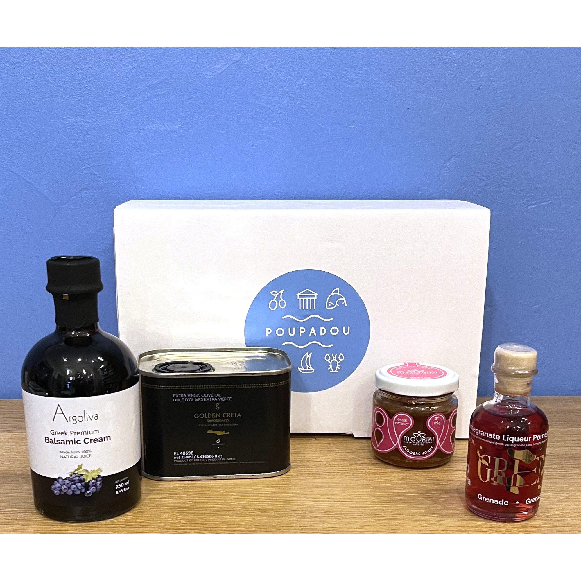 Coffret cadeau gourmet Noël POUPADOU, vu de face