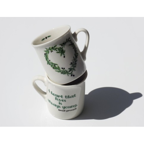 Espresso cup Olive Heart AHGB, front view 1