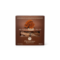 Homemade Mini Carob Paximadia (rusks) 200g PHILOTIMO, front view